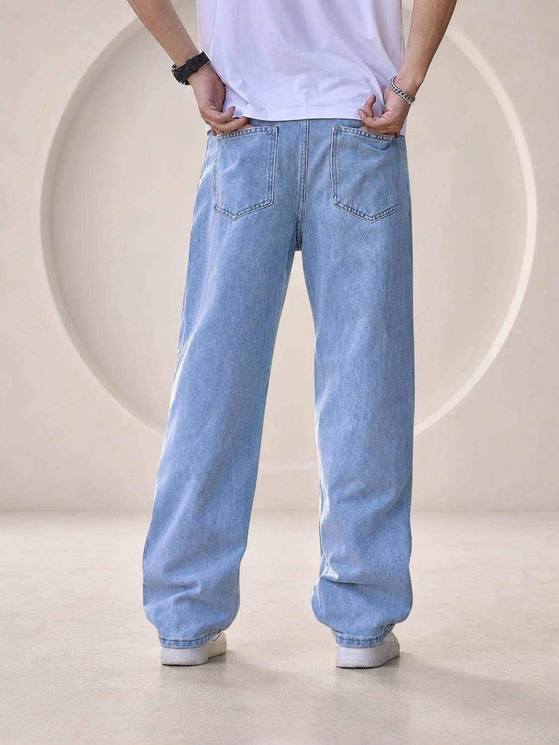 Retro Baggy Light Blue Denim By vishal men’s wear