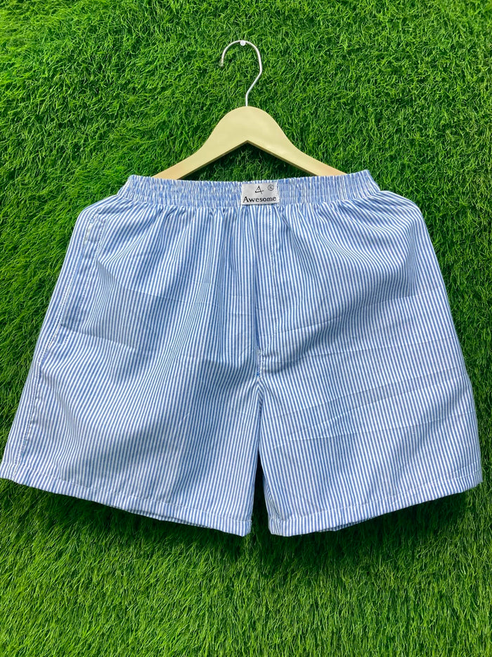 Men's Awesome Brand Blue & White Striped Boxer Shorts by funky men’s wear