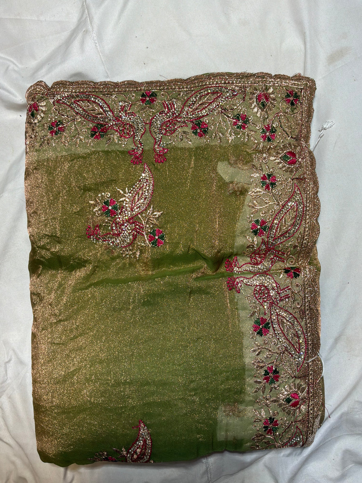 Women's Designer Heavy Embroidery Work Saree with Zari & Stone Cutwork Border | Wedding & Festival Special Silk Blend Saree
