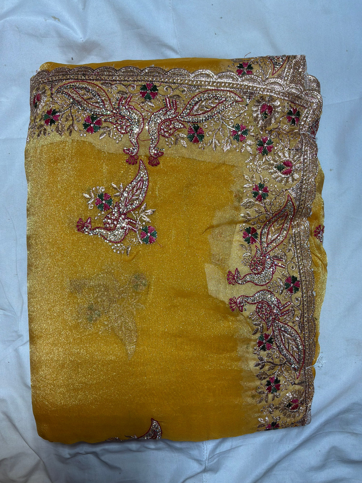Women's Designer Heavy Embroidery Work Saree with Zari & Stone Cutwork Border | Wedding & Festival Special Silk Blend Saree