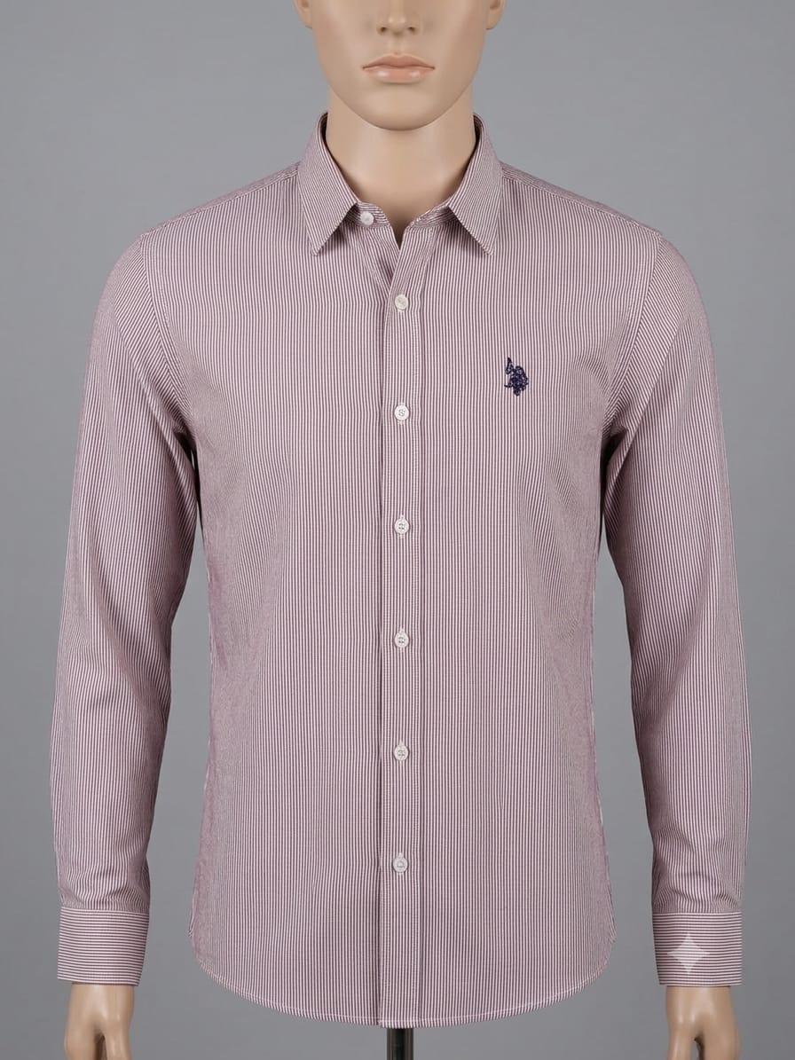 Men's Striped Long Sleeve Button-Down Shirt by funky men’s wear
