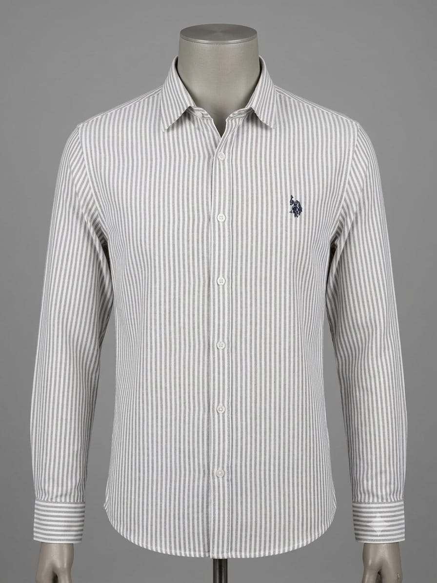 Men's Striped Long Sleeve Button-Down Shirt by funky men’s wear
