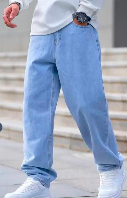 Retro Baggy Light Blue Denim By vishal men’s wear