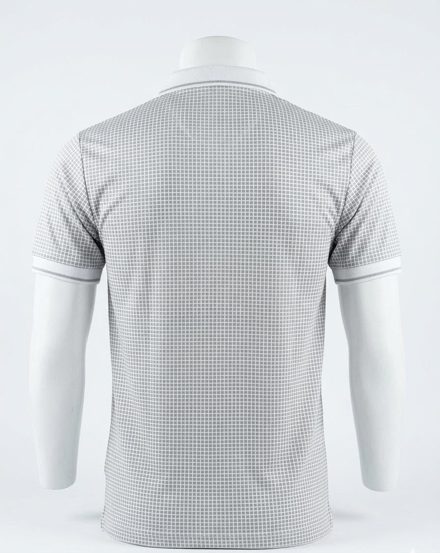 Men's Geometric Print Quarter-Zip Polo Shirt By vishal men’s wear