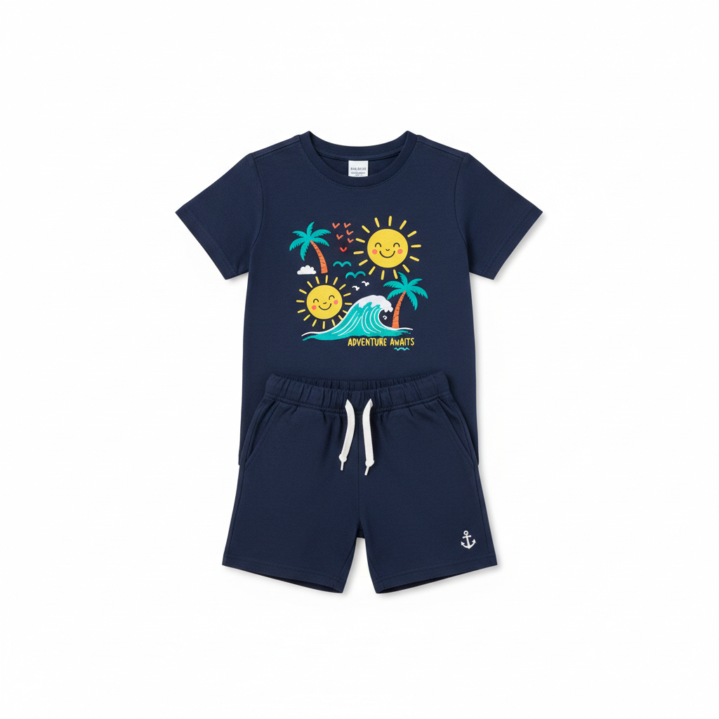 causal t shirt and shorts for kid
